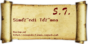 Simándi Tímea névjegykártya